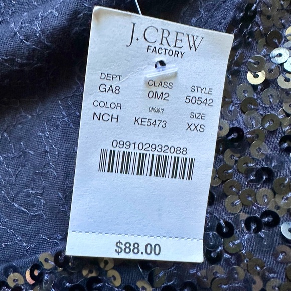 NWT J Crew Navy Sequin Nautical Anchor Sleeveless Tank Top | Size XXS - Picture 10 of 13